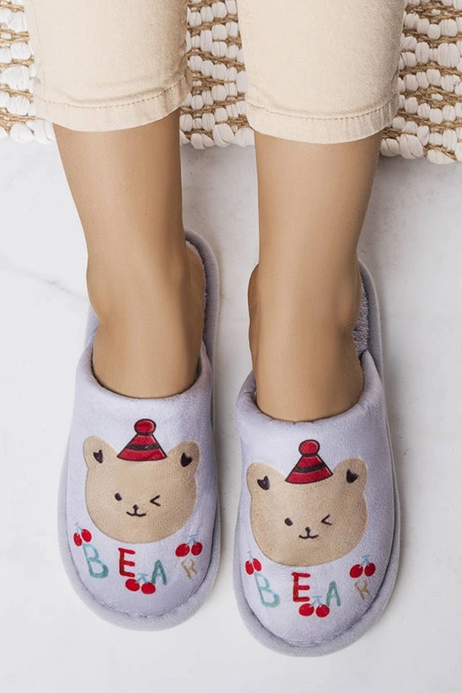 Black slippers with fur insulated Valle