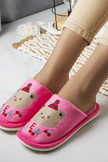 Black slippers with fur insulated Valle