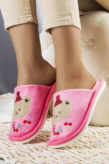 Black slippers with fur insulated Valle 2