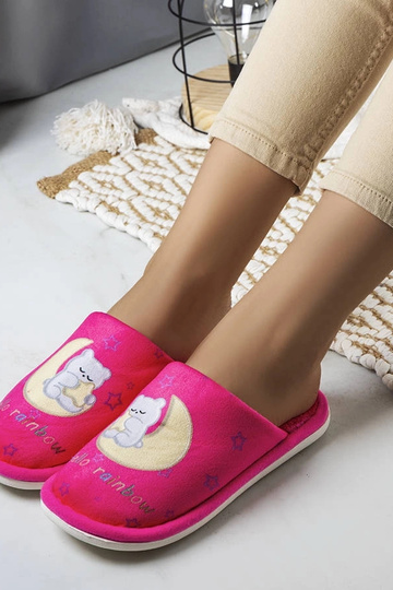 Black slippers with fur...