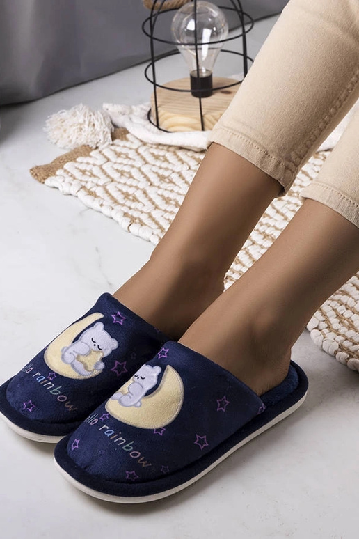 Black slippers with fur insulated Valle