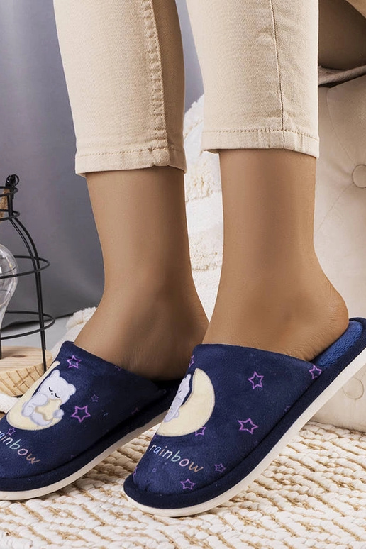 Black slippers with fur insulated Valle