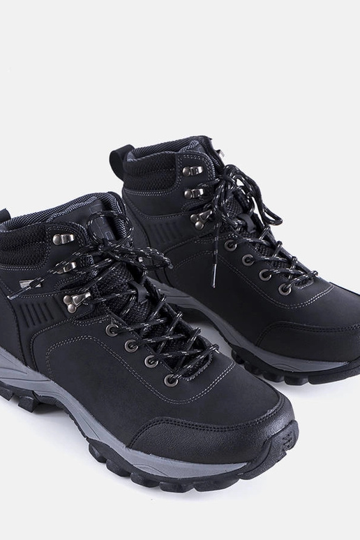 Czarne ocieplane trapery męskie Tervo