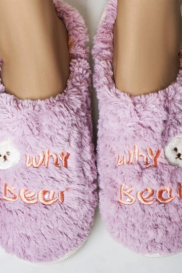 Fioletowe miękkie kapcie Why Bear 2