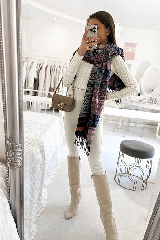 Grey cotton scarf Haddad