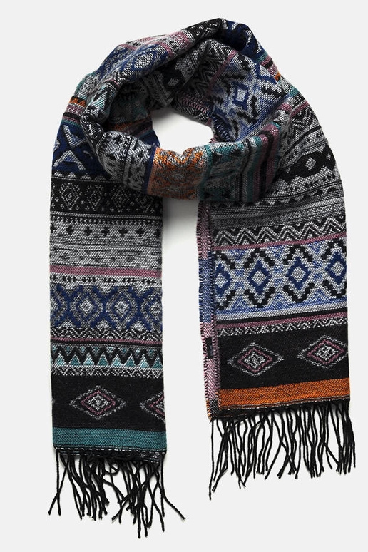 Grey cotton scarf Haddad