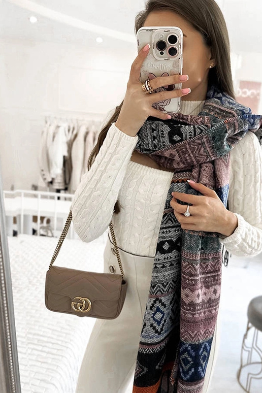 Grey cotton scarf Haddad