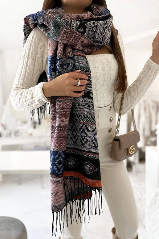 Grey cotton scarf Haddad