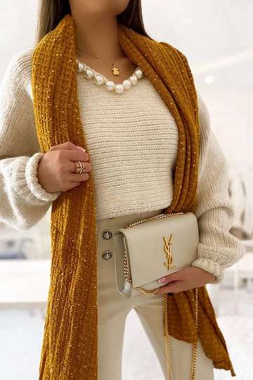 Grey cotton scarf Haddad