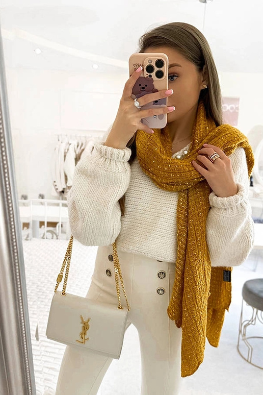 Grey cotton scarf Haddad