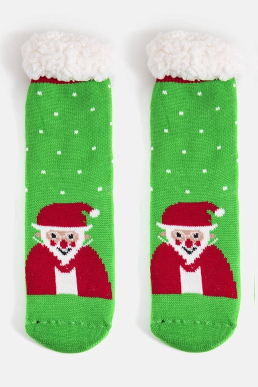 Zielone ocieplane skarpety z...