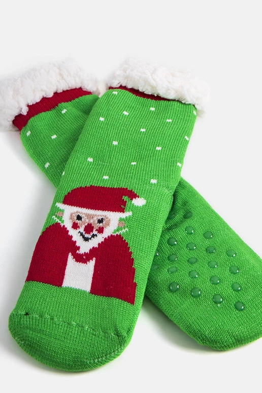 Zielone ocieplane skarpety z...