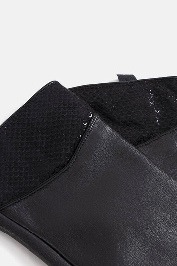 Black gloves with fur Dostie 2