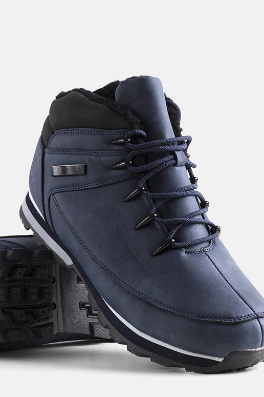 Granatowe ocieplane trapery Jemma