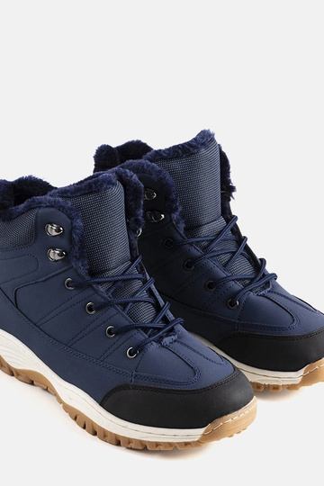 Granatowe ocieplane trapery... 2