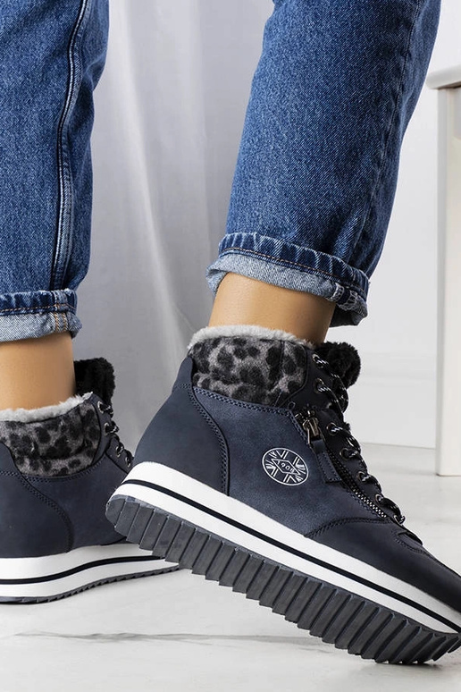 Granatowe botki LCJ-22-31-1450L Lee...