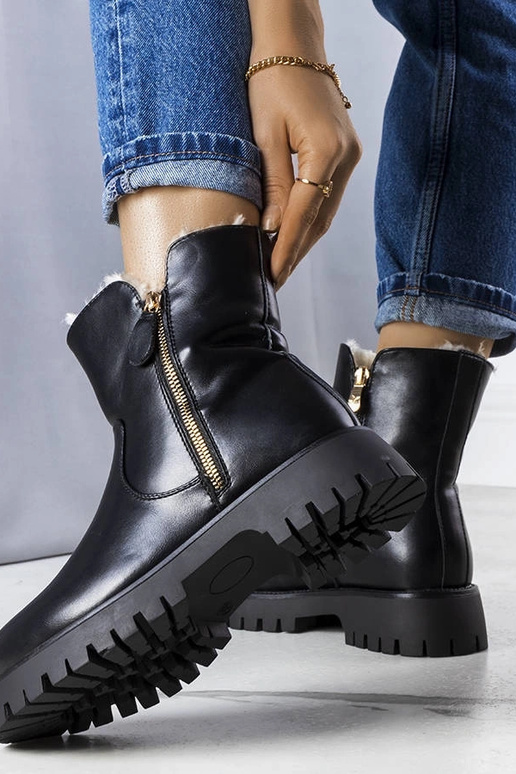 Black patent leather strada boots