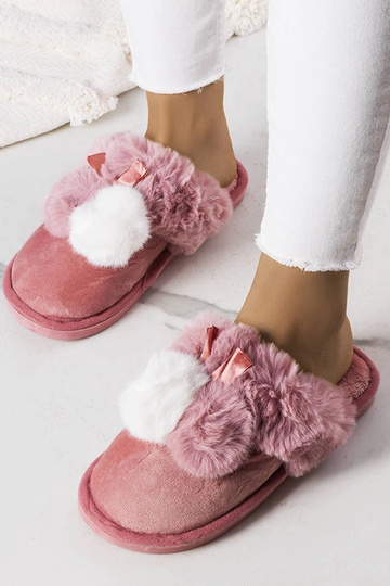 Black slippers with fur insulated Valle 2