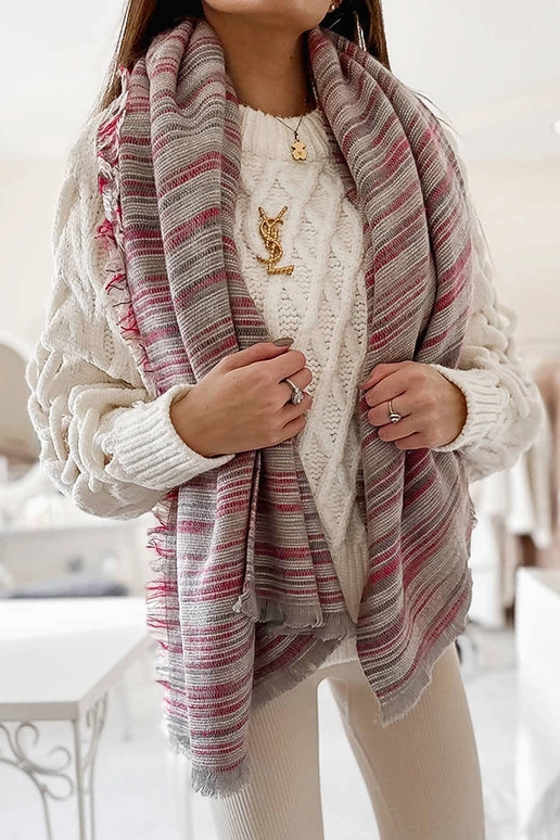 Women's navy grey scarf Carole