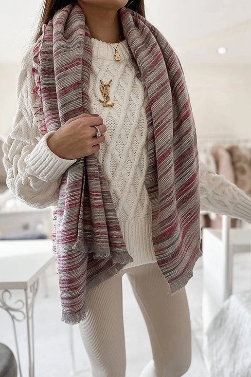 Women's navy grey scarf Carole