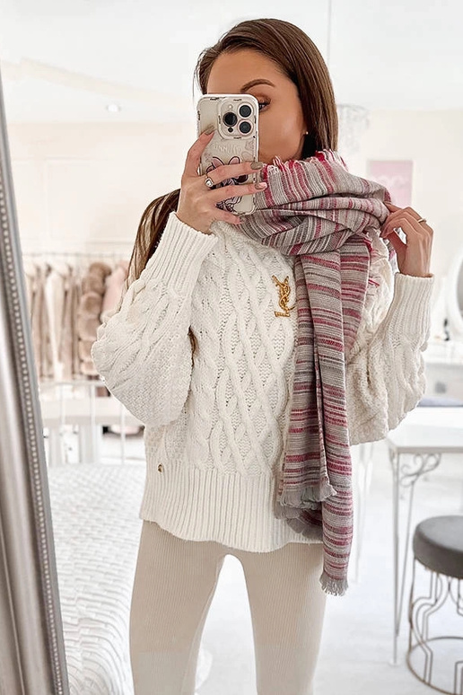 Women's navy grey scarf Carole