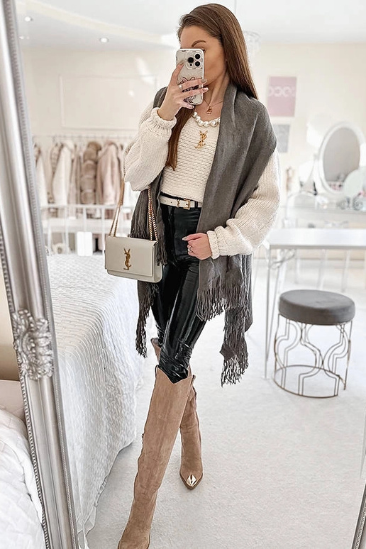 Grey cotton scarf Haddad