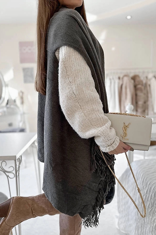 Grey cotton scarf Haddad