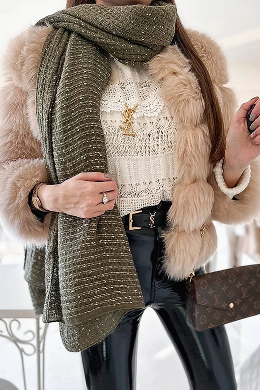 Zielony szal w kropki Khalil