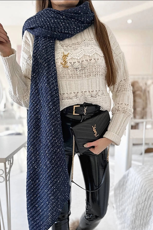 Grey cotton scarf Haddad