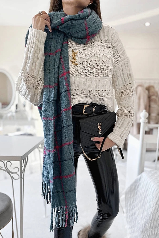 Grey cotton scarf Haddad