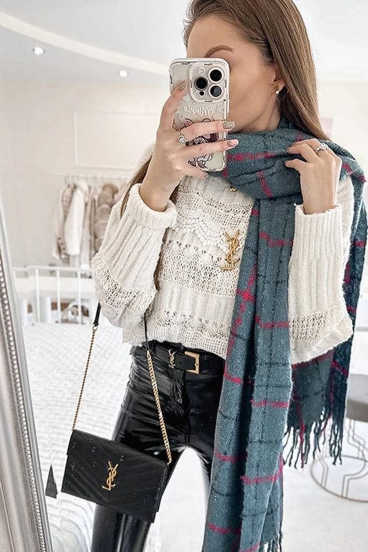 Grey cotton scarf Haddad