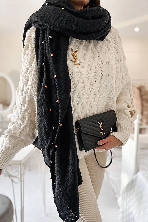 Grey cotton scarf Haddad