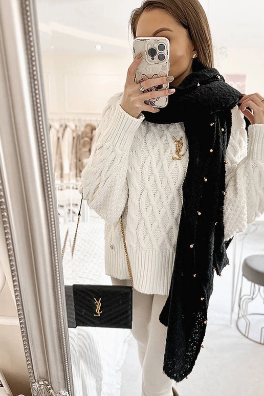 Grey cotton scarf Haddad