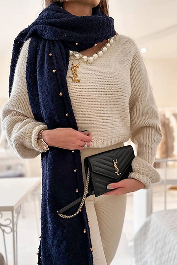 Grey cotton scarf Haddad 2