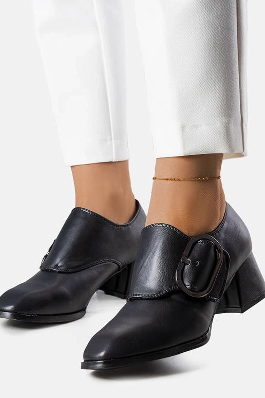 Czarne czółenka na słupku Ailani Czarne czółenka na słupku Ailani