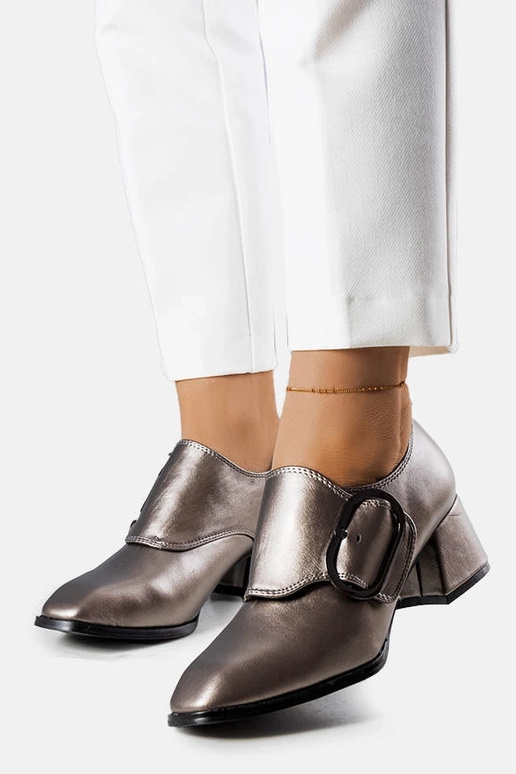 Szare czółenka na słupku Ailani Szare czółenka na słupku Ailani