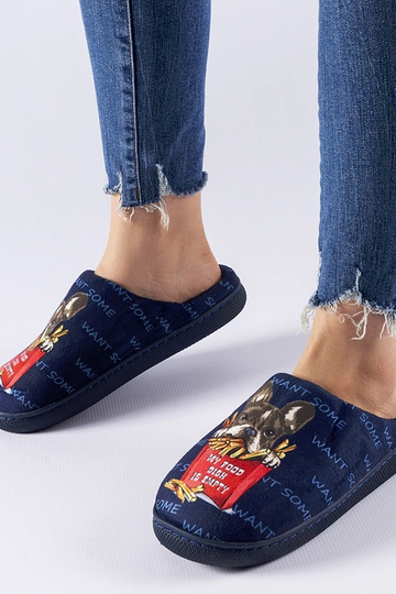 Black slippers with fur...