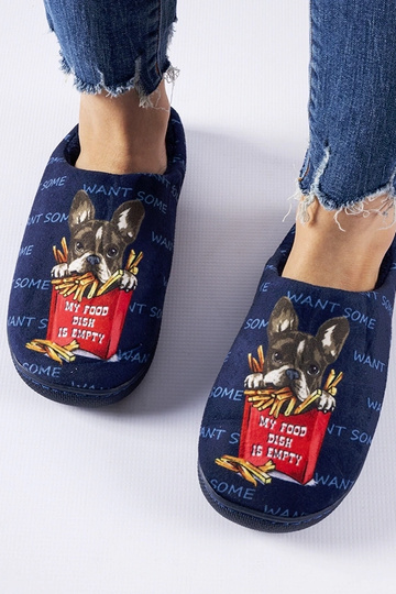 Granatowe miękkie kapcie Frenchfries 2