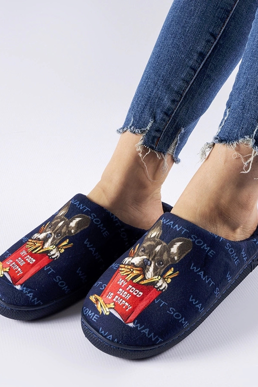 Black slippers with fur insulated Valle