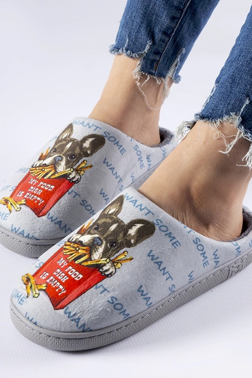 Black slippers with fur insulated Valle