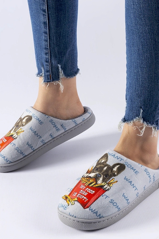 Black slippers with fur insulated Valle