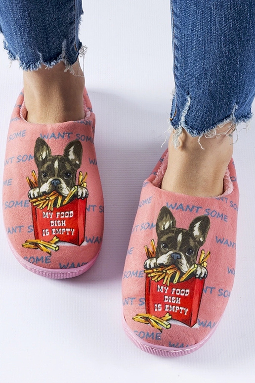 Black slippers with fur insulated Valle