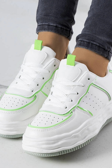 Białe sneakersy z zielonymi wstawkami Nettie 2