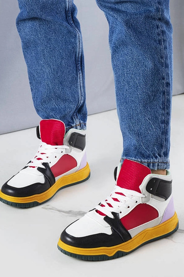 Czarno-czerwone sneakersy za kostkę Elizabeth 2