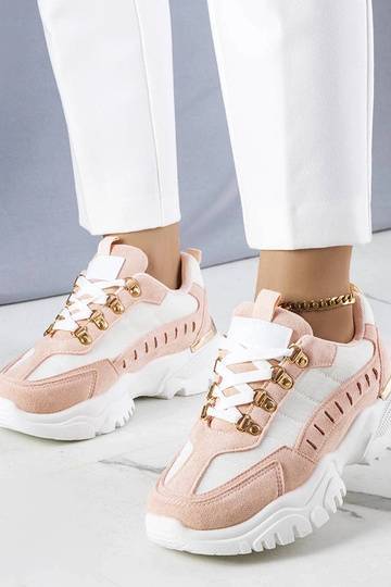 Biało-różowe sneakersy Mindy
