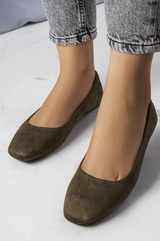 Zielone baleriny z eko-zamszu Jules