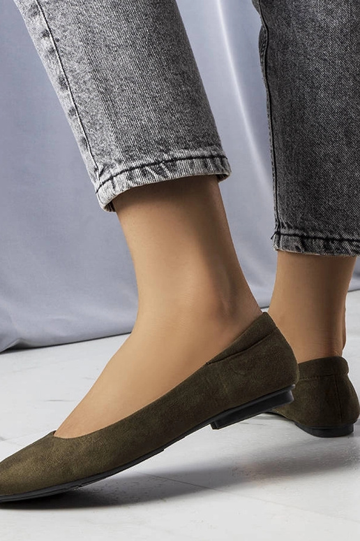 Zielone baleriny z eko-zamszu Jules