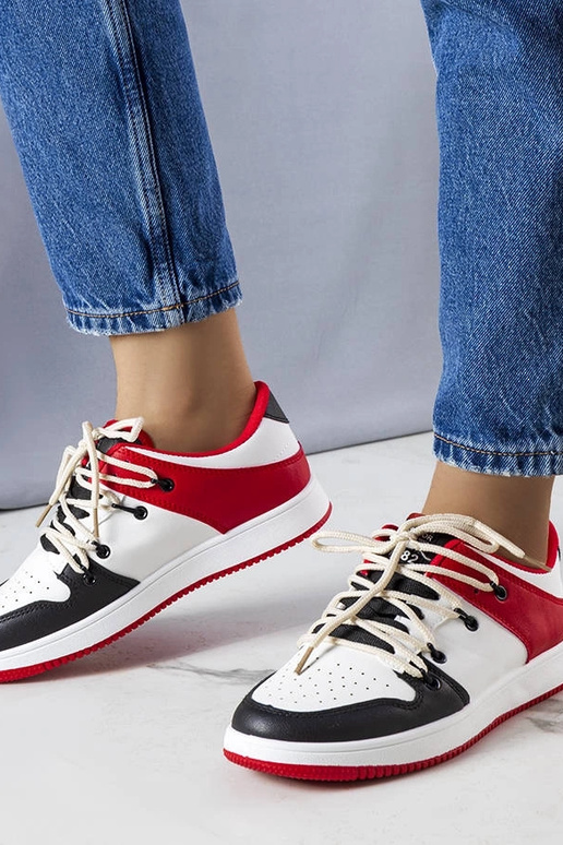 Czarno-czerwone retro sneakersy Shari