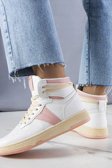 Różowe sneakersy za kostkę Robin
