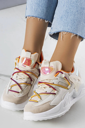 Beżowe sneakersy z łączonych materiałów Traci 2